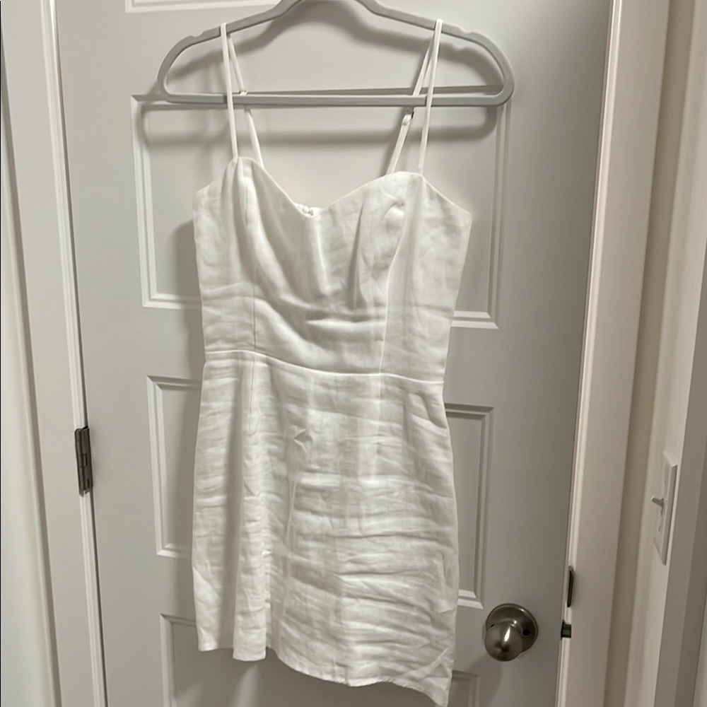 Reformation White Spaghetti Strap Mini Dress